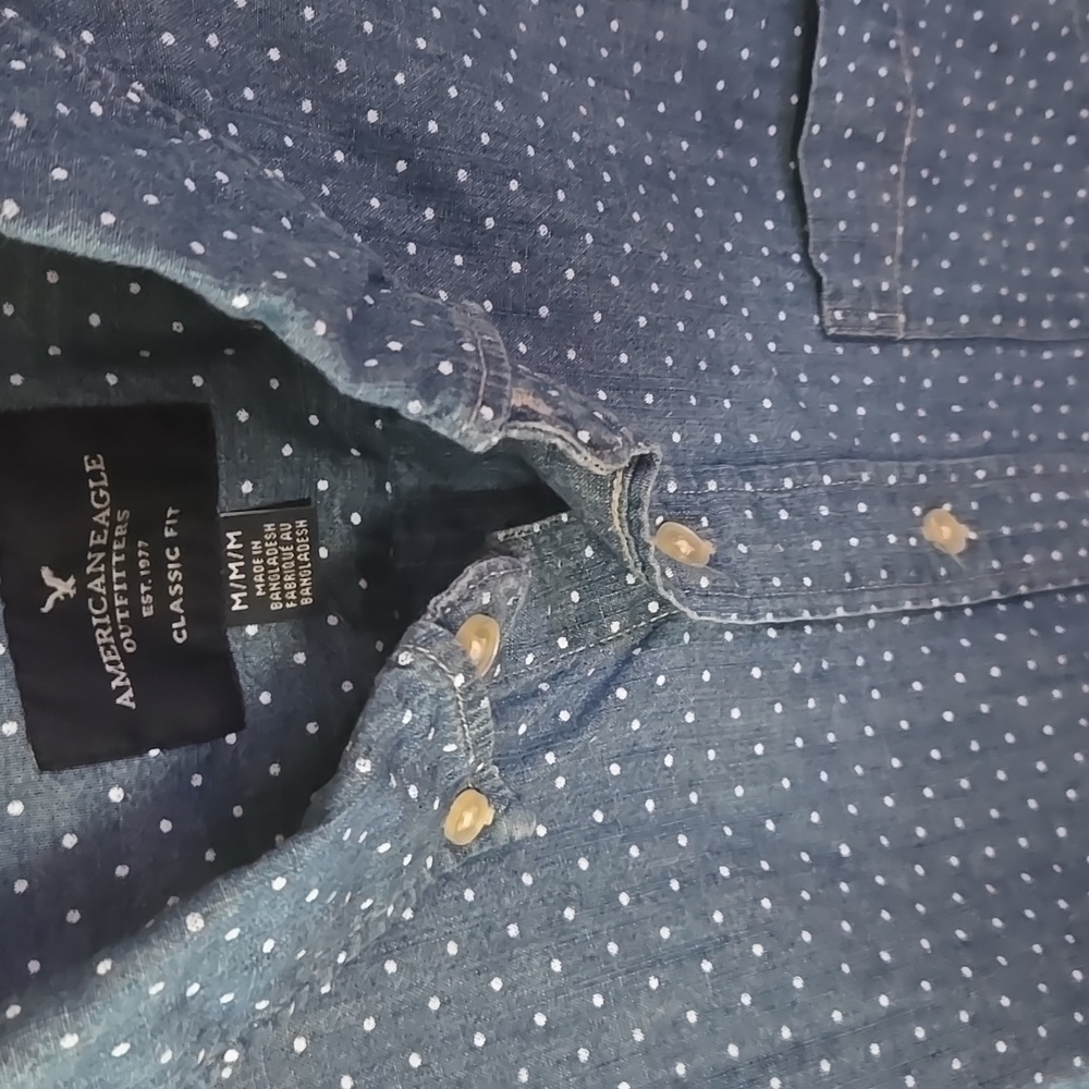 American Eagle Outfitters  Blue Short Sleeve Shirt - Picture 5 of 9